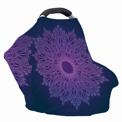 Purple Trippy Mandala Print Baby Seat Cover