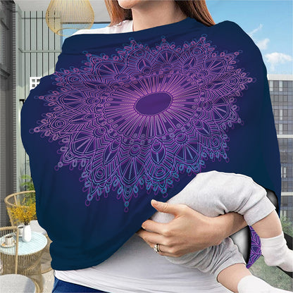 Purple Trippy Mandala Print Baby Seat Cover