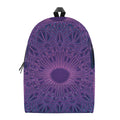Purple Trippy Mandala Print School Backpack