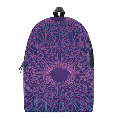 Purple Trippy Mandala Print Backpack