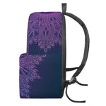Purple Trippy Mandala Print Backpack