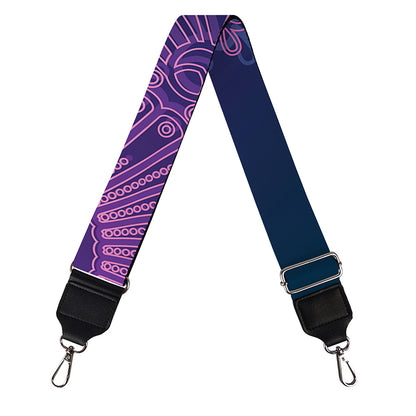Purple Trippy Mandala Print Bag Strap