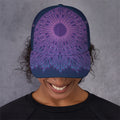 Purple Trippy Mandala Print Baseball Cap