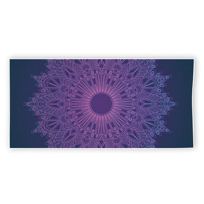 Purple Trippy Mandala Print Beach Towel