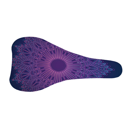 Purple Trippy Mandala Print Bicycle Seat Cover
