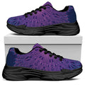 Purple Trippy Mandala Print Black Chunky Shoes
