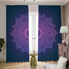 Purple Trippy Mandala Print Blackout Pencil Pleat Curtains