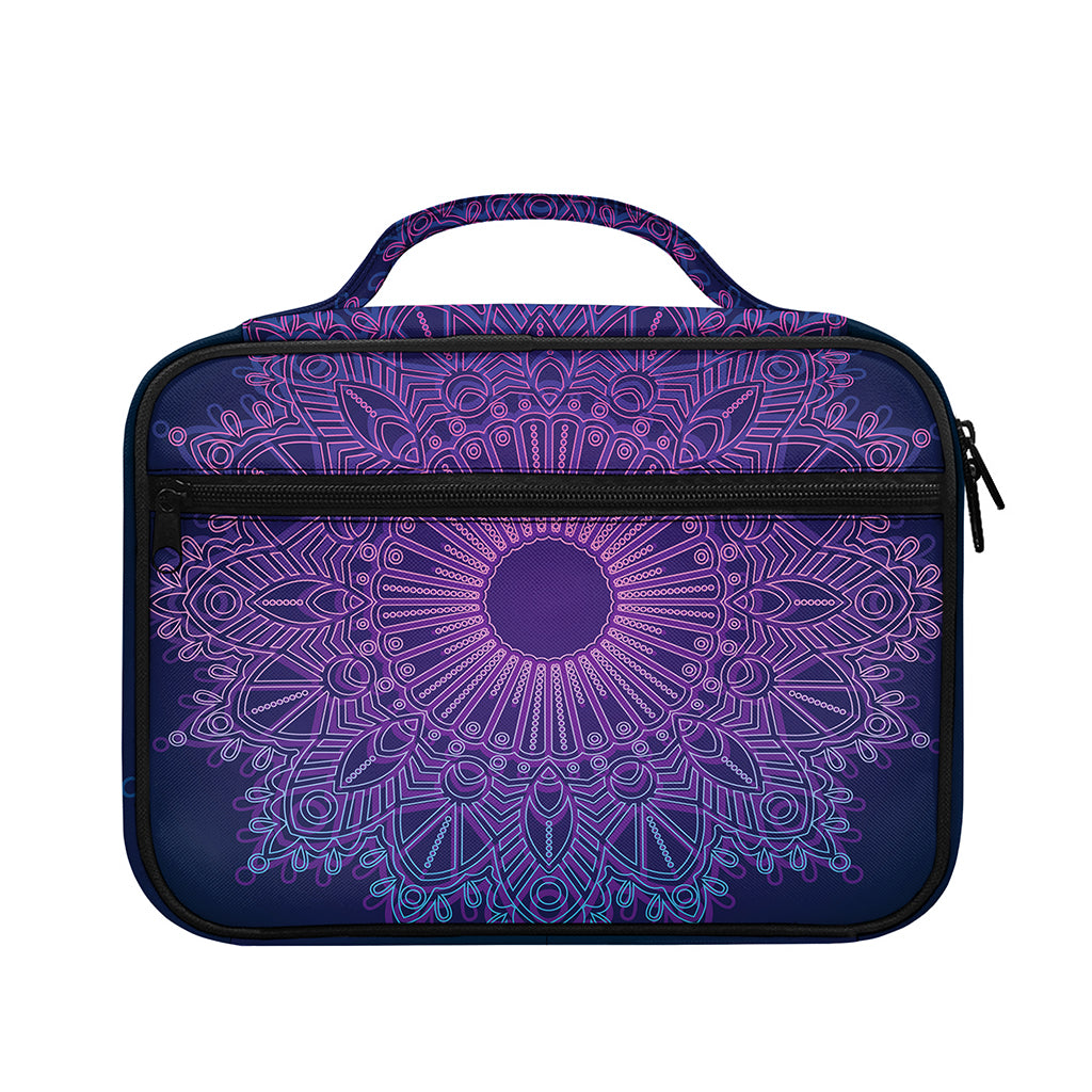 Purple Trippy Mandala Print Briefcase Bible Bag