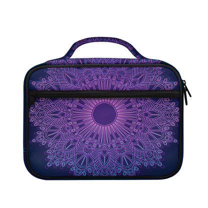 Purple Trippy Mandala Print Briefcase Bible Bag