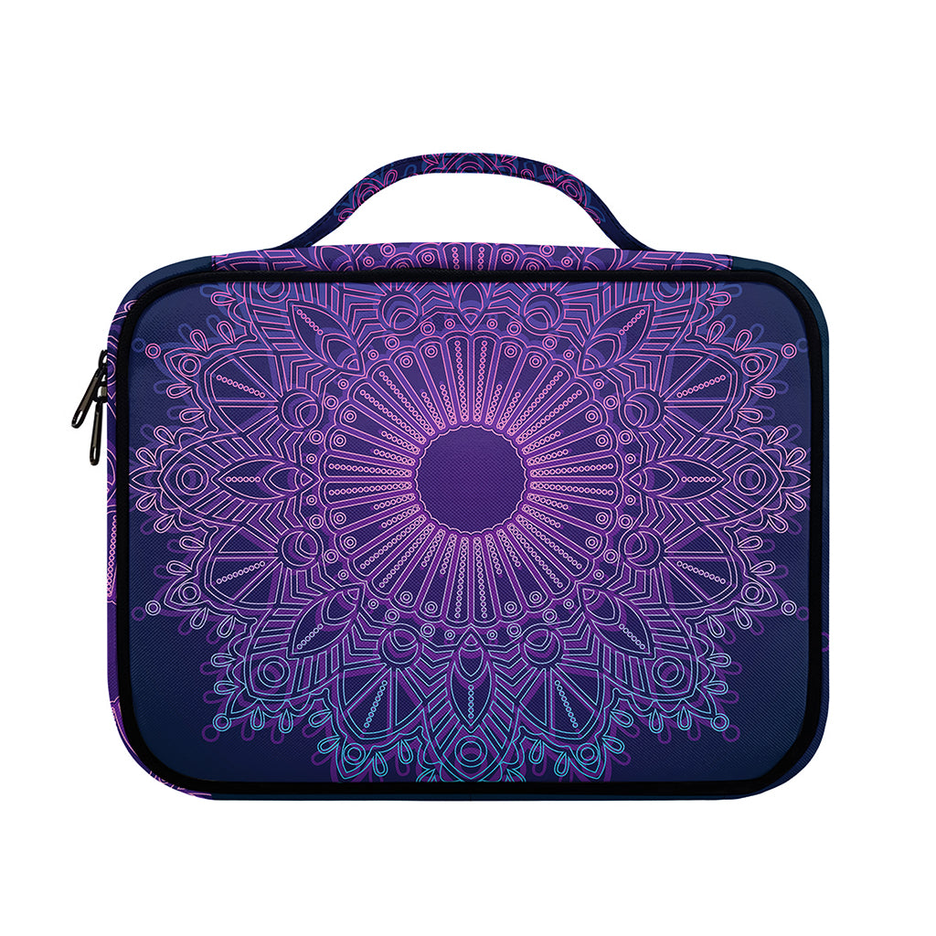 Purple Trippy Mandala Print Briefcase Bible Bag