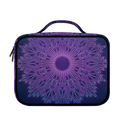 Purple Trippy Mandala Print Briefcase Bible Bag