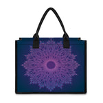 Purple Trippy Mandala Print Canvas Tote Bag