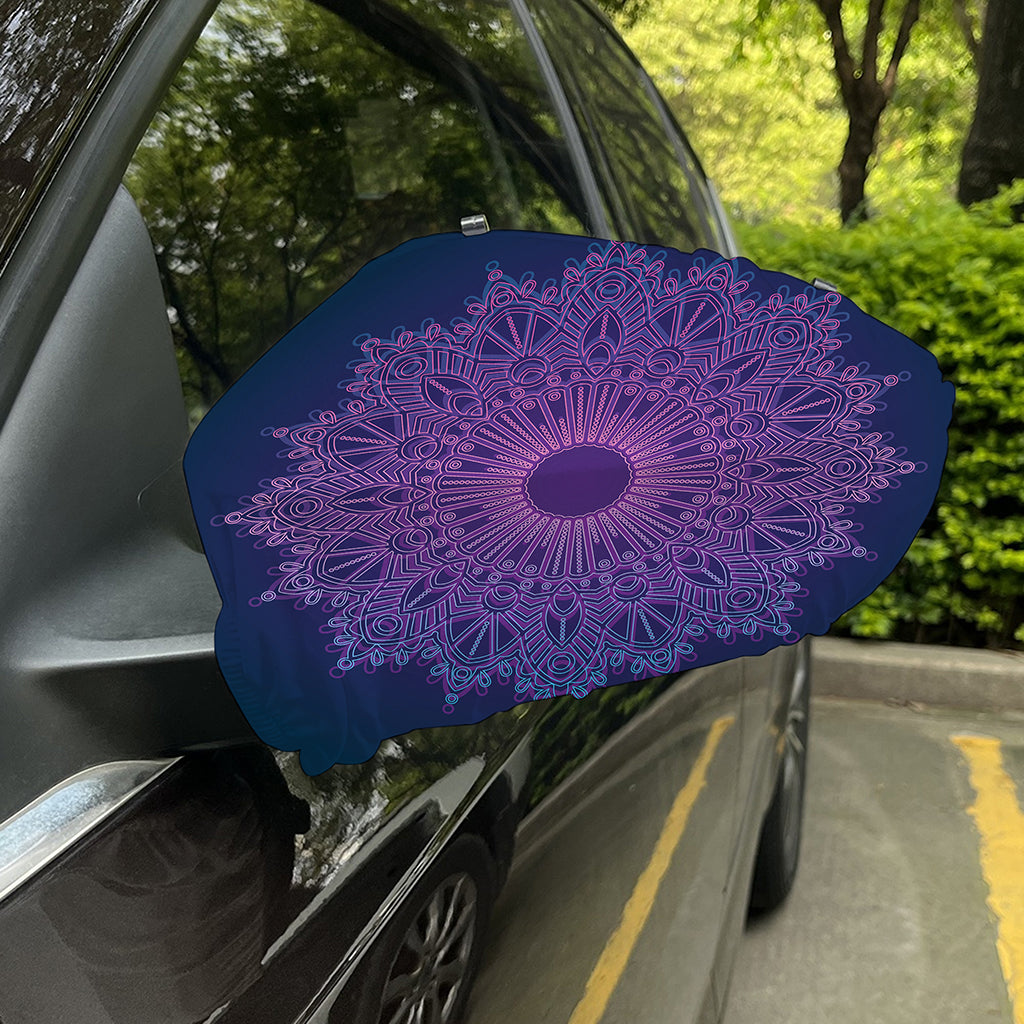 Purple Trippy Mandala Print Car Side Mirror Covers