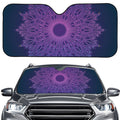 Purple Trippy Mandala Print Car Windshield Sun Shade