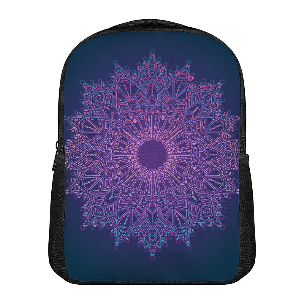 Purple Trippy Mandala Print Casual Backpack
