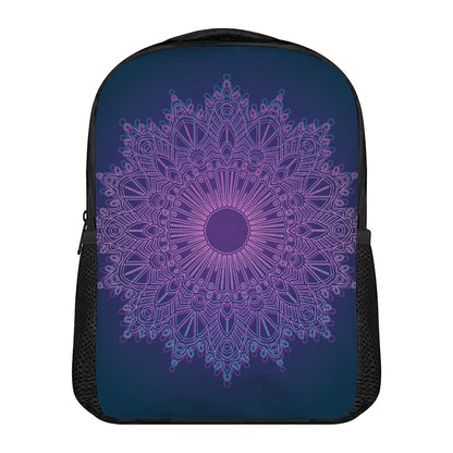Purple Trippy Mandala Print Casual Backpack