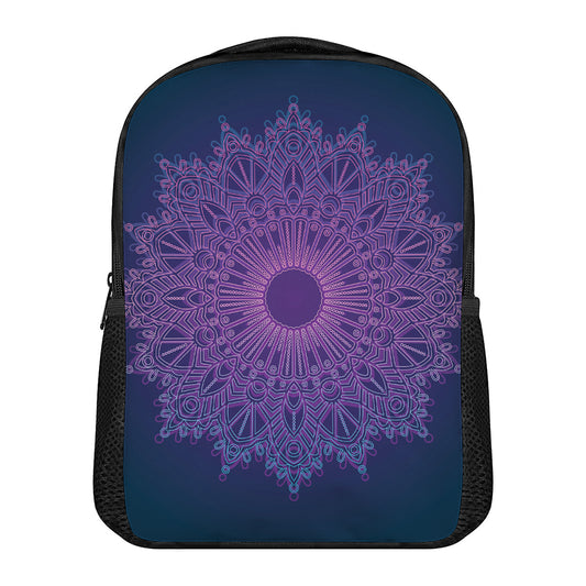 Purple Trippy Mandala Print Casual Backpack
