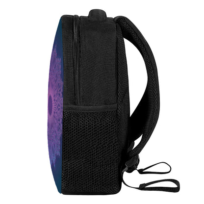 Purple Trippy Mandala Print Casual Backpack