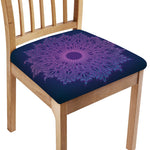 Purple Trippy Mandala Print Chair Cushion Cover
