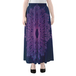Purple Trippy Mandala Print Chiffon Maxi Skirt
