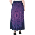 Purple Trippy Mandala Print Chiffon Maxi Skirt