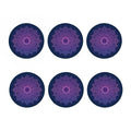 Purple Trippy Mandala Print Coaster Set