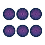 Purple Trippy Mandala Print Coaster Set
