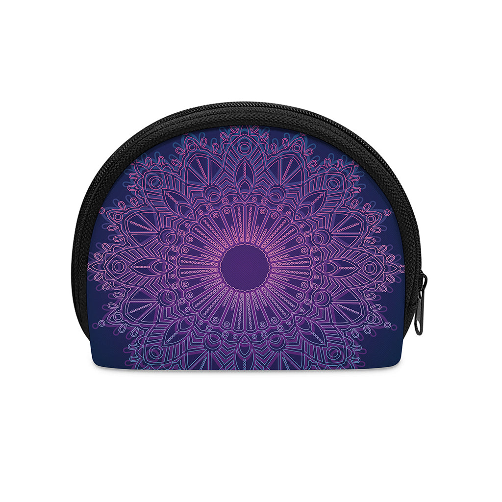 Purple Trippy Mandala Print Coin Purse