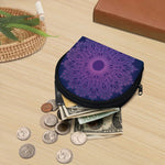 Purple Trippy Mandala Print Coin Purse