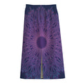 Purple Trippy Mandala Print Cotton Front Slit Maxi Skirt