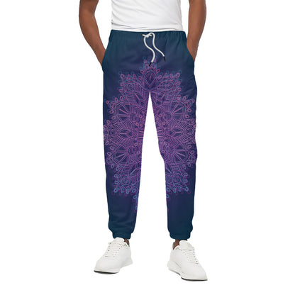 Purple Trippy Mandala Print Cotton Pants