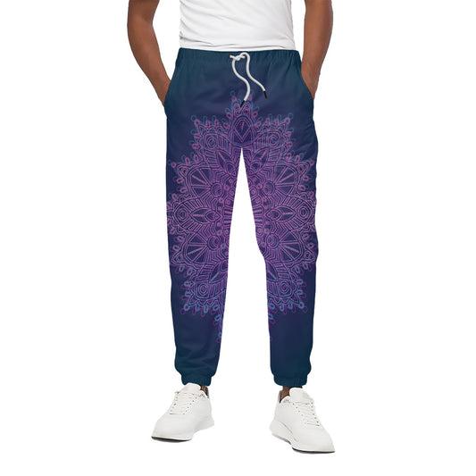 Purple Trippy Mandala Print Cotton Pants