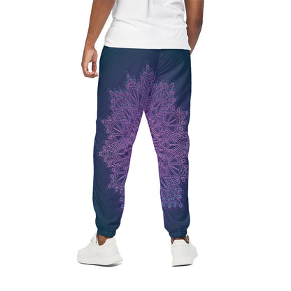 Purple Trippy Mandala Print Cotton Pants