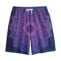 Purple Trippy Mandala Print Cotton Shorts