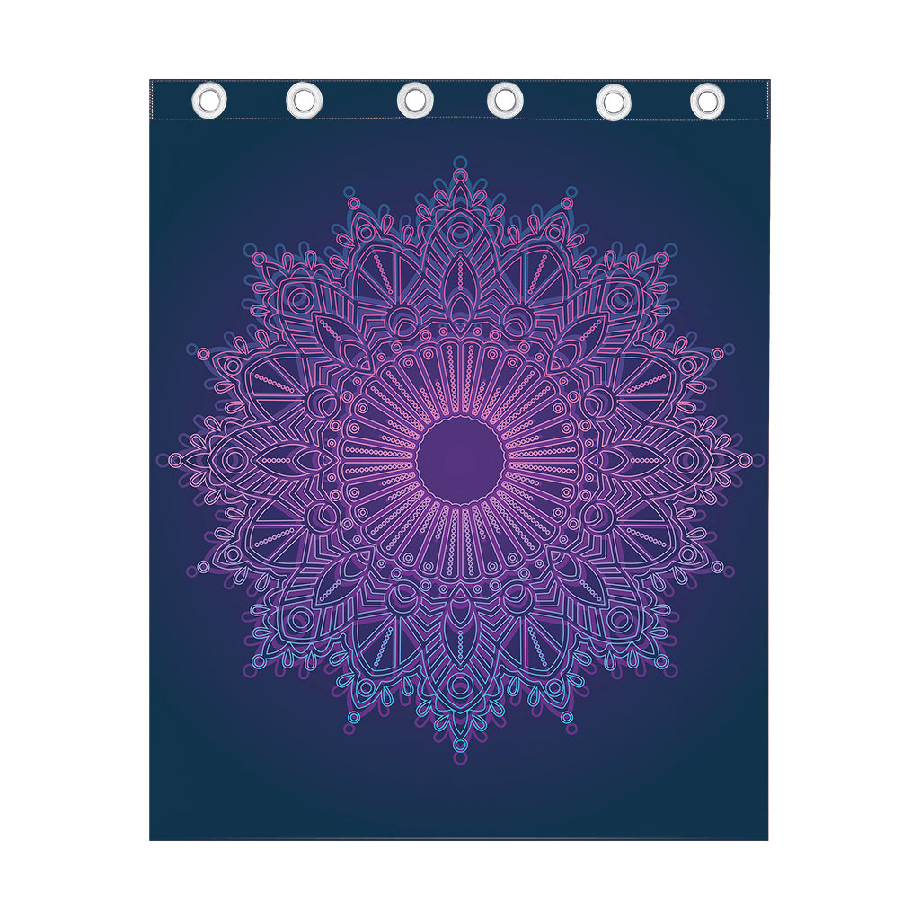 Purple Trippy Mandala Print Curtain