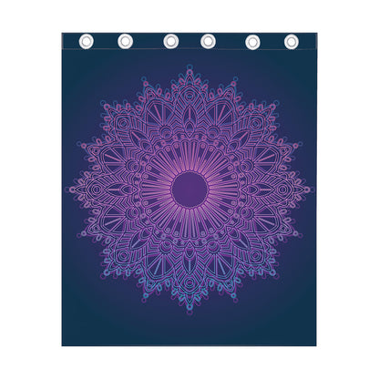 Purple Trippy Mandala Print Curtain