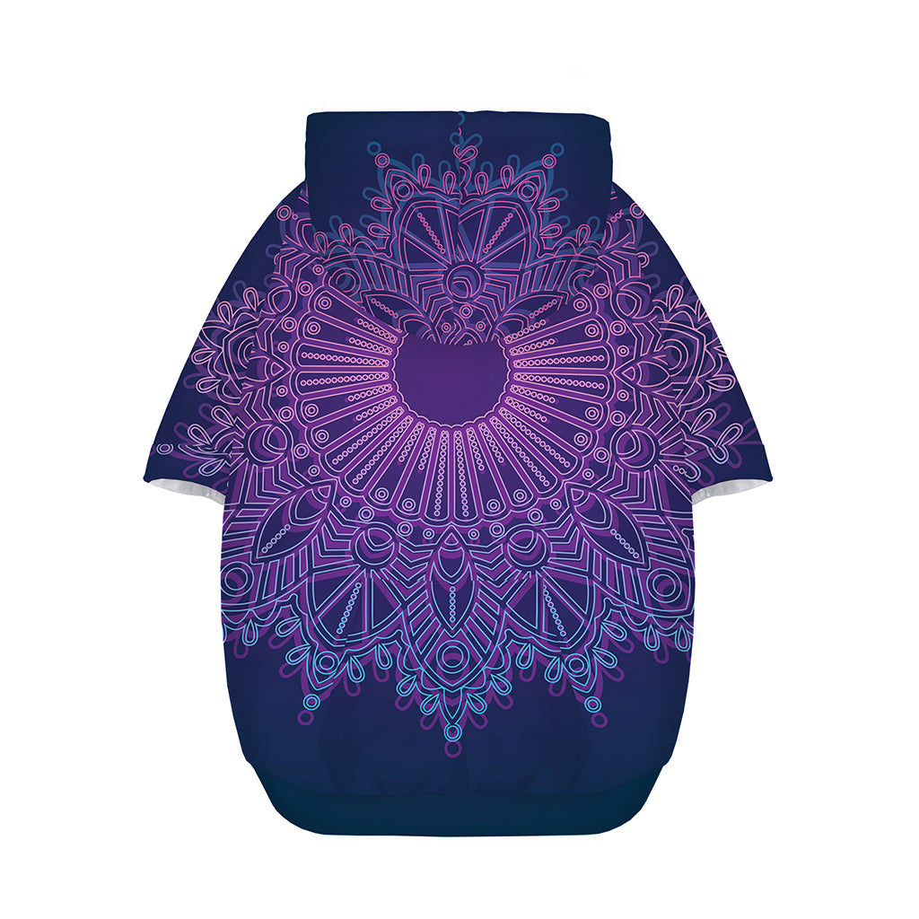 Purple Trippy Mandala Print Dog Zip Up Hoodie