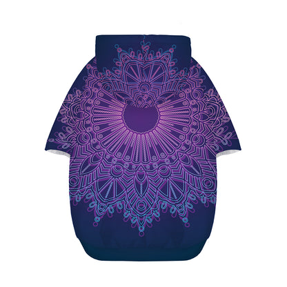 Purple Trippy Mandala Print Dog Zip Up Hoodie