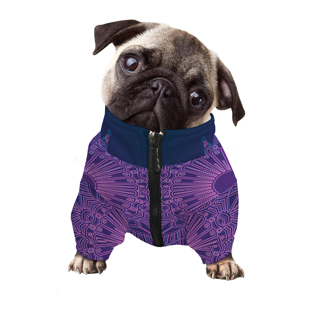 Purple Trippy Mandala Print Dog Zip Up Jacket