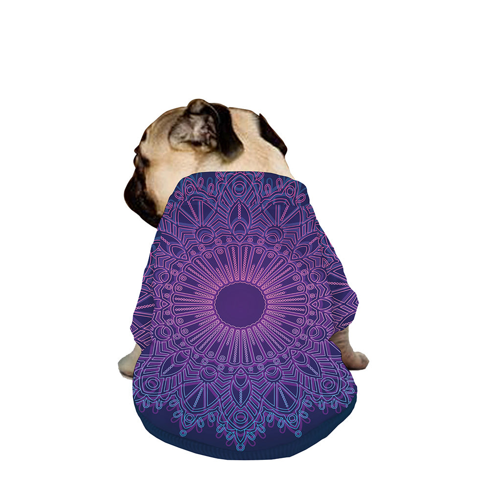 Purple Trippy Mandala Print Dog Zip Up Jacket