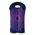 Purple Trippy Mandala Print Double Neoprene Wine Tote
