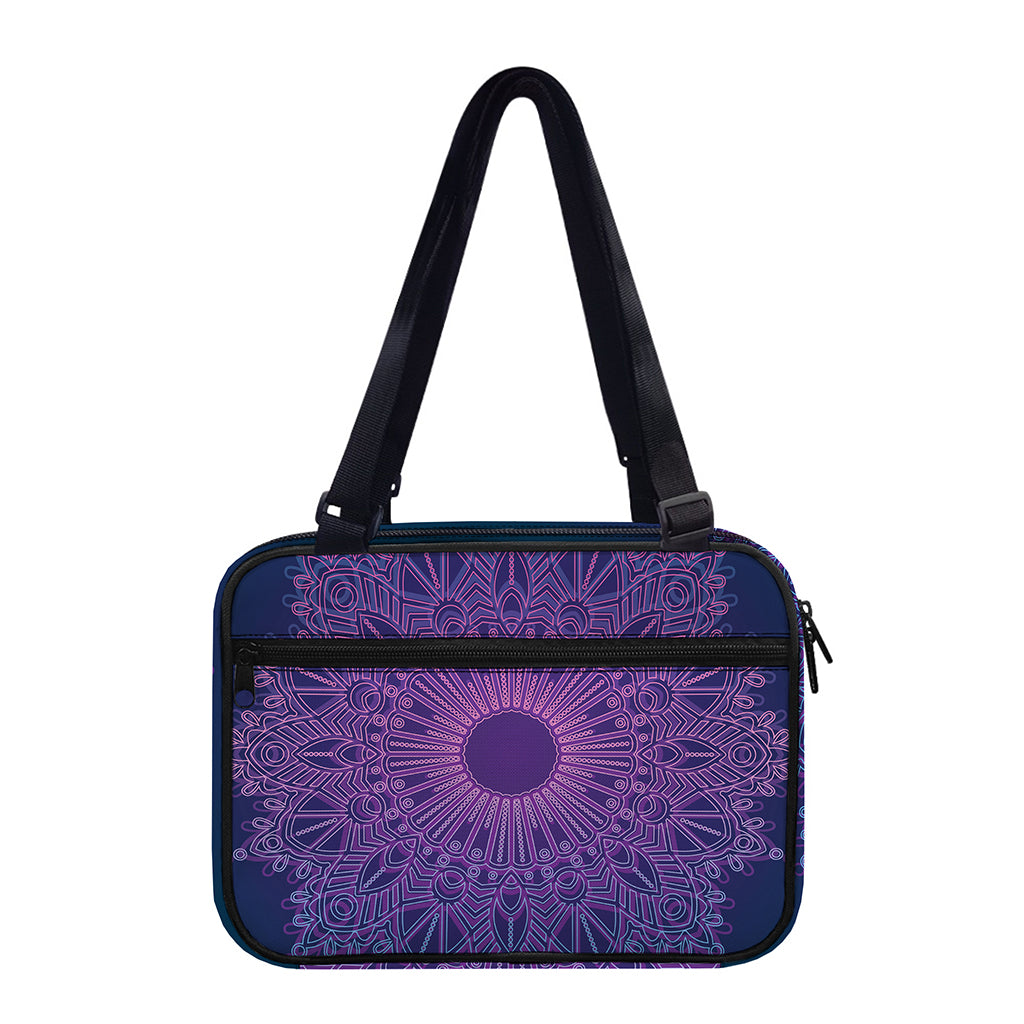 Purple Trippy Mandala Print Double Strap Bible Bag