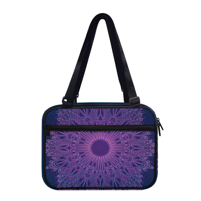 Purple Trippy Mandala Print Double Strap Bible Bag