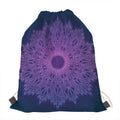 Purple Trippy Mandala Print Drawstring Bag
