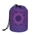 Purple Trippy Mandala Print Drawstring Makeup Bag