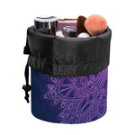 Purple Trippy Mandala Print Drawstring Makeup Bag