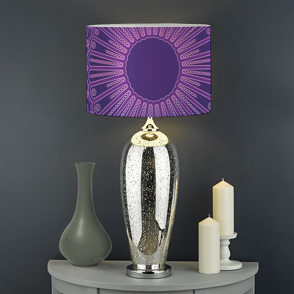 Purple Trippy Mandala Print Drum Lamp Shade