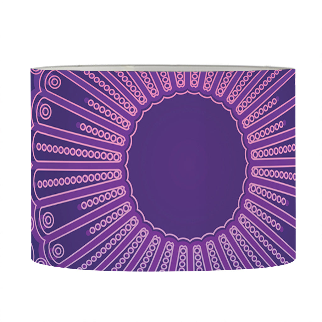 Purple Trippy Mandala Print Drum Lamp Shade