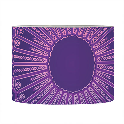 Purple Trippy Mandala Print Drum Lamp Shade