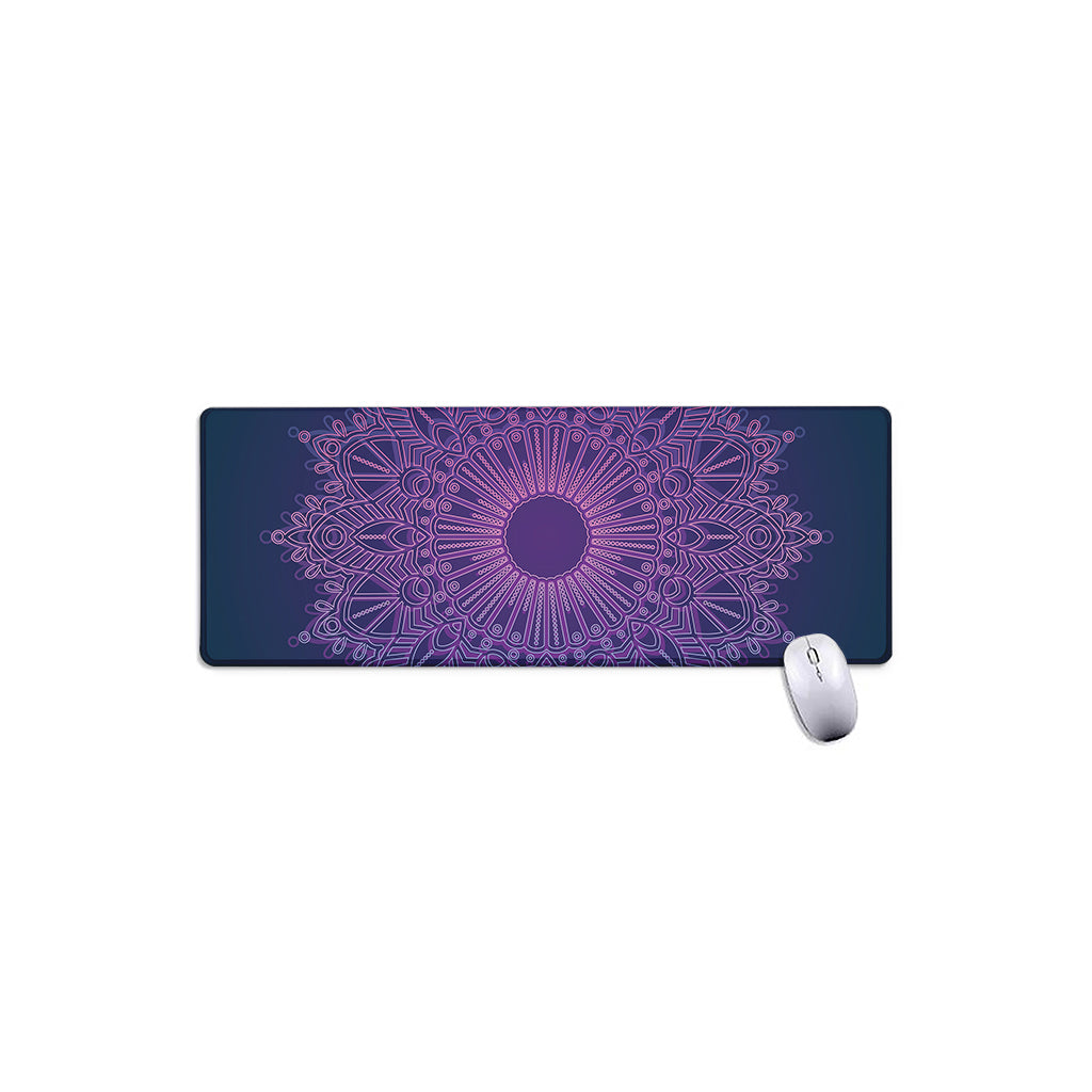 Purple Trippy Mandala Print Extended Mouse Pad
